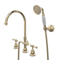 Showers ParTaps Tudor Lever Spa Set Hob Swivel Divertor Set with Handshower & Bracket - Ceramic Disc Colour: Brushed Brass Gold Place & Palette