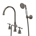 Showers ParTaps Tudor Lever Spa Set Hob Swivel Divertor Set with Handshower & Bracket - Ceramic Disc Colour: Brushed Gunmetal Place & Palette