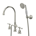 Showers ParTaps Tudor Lever Spa Set Hob Swivel Divertor Set with Handshower & Bracket - Ceramic Disc Colour: Brushed Nickel Place & Palette