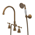 Showers ParTaps Tudor Lever Spa Set Hob Swivel Divertor Set with Handshower & Bracket - Ceramic Disc Colour: Burnished Place & Palette