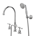 Showers ParTaps Tudor Lever Spa Set Hob Swivel Divertor Set with Handshower & Bracket - Ceramic Disc Colour: Chrome Place & Palette