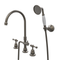 Showers ParTaps Tudor Lever Spa Set Hob Swivel Divertor Set with Handshower & Bracket - Ceramic Disc Colour: Gunmetal Place & Palette