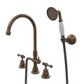 Showers ParTaps Tudor Lever Spa Set Hob Swivel Divertor Set with Handshower & Bracket - Ceramic Disc Colour: Native Brass Place & Palette