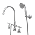 Showers ParTaps Tudor Lever Spa Set Hob Swivel Divertor Set with Handshower & Bracket - Ceramic Disc Colour: Satin Pearl Place & Palette