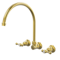 Tapware ParTaps Tudor Lever Spa Set XL Wall Swivel - Ceramic Disc Colour: Brushed Gold Place & Palette