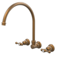 Tapware ParTaps Tudor Lever Spa Set XL Wall Swivel - Ceramic Disc Colour: Burnished Place & Palette