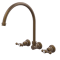 Tapware ParTaps Tudor Lever Spa Set XL Wall Swivel - Ceramic Disc Colour: Native Brass Place & Palette