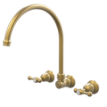 Tapware ParTaps Tudor Lever Spa Set XL Wall Swivel - Ceramic Disc Colour: Rumbled Brass Place & Palette