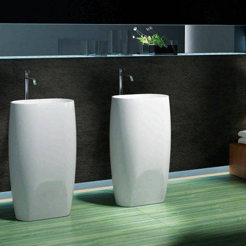 Basins Pietra Bianca Unique Freestanding Basin Colour: Malibu Solid Place & Palette