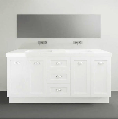 Victoria Floor Standing Vanity with Silksurface Freedom Top & White Gloss Above Counter Basin-Vanities-Timberline-L 1800mm Double Bowl-place-and-palette