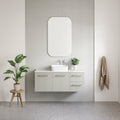 Vanities Timberline Victoria Wall Hung Vanity with Silksurface Top & White Gloss Above Counter Basin Size: L 750mm Centre Bowl Place & Palette