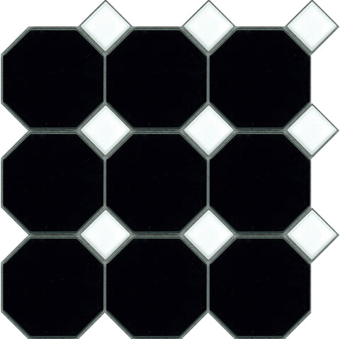 Octagon and Dot Mosaic Cotto Tile - Place & Palette