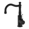 Tapware Nero York Basin Mixer Hook Spout With White Porcelain Lever Colour: Matte Black Place & Palette