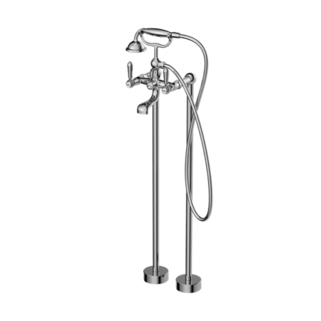 Showers Nero York Freestanding Bath Mixer With Metal Hand Shower Colour: Chrome Place & Palette