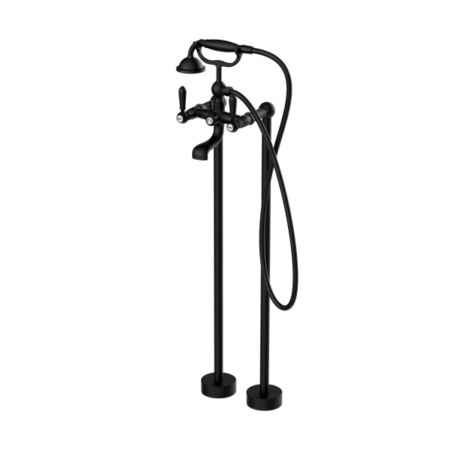 Showers Nero York Freestanding Bath Mixer With Metal Hand Shower Colour: Matte Black Place & Palette