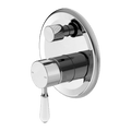 Showers Nero York Shower Mixer With Divertor With White Porcelain Lever Colour: Chrome Place & Palette
