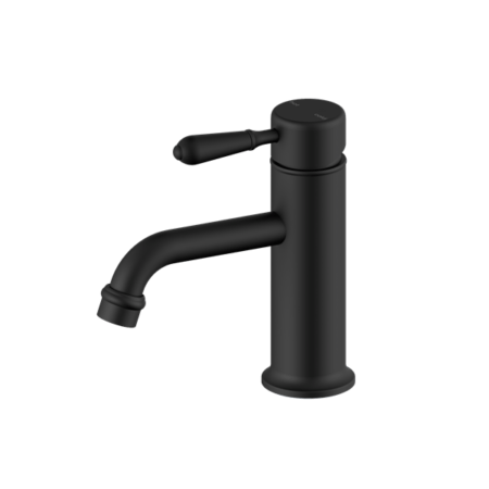 Tapware Nero York Straight Basin Mixer With Metal Lever Colour: Matte Black Place & Palette