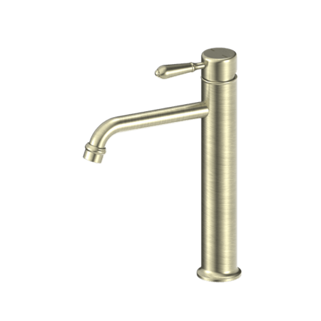 Tapware Nero York Straight Tall Basin Mixer With Metal Lever Colour: Aged Brass Place & Palette