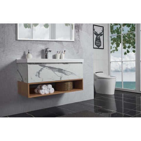 Vanities BelBagno Zero Vanity Finish: Callacatta / White Oak Place & Palette