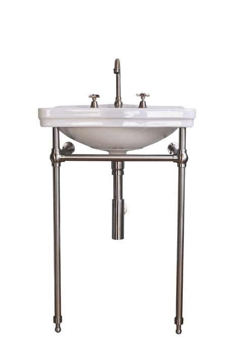 Basins Turner Hastings Claremont Basin Size: 68x51 Mounting: Nuovo Basin Stand - Brushed Nickel Taphole: One Taphole Place & Palette