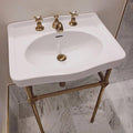 Basins Turner Hastings Claremont Basin Size: 68x51 Mounting: Nuovo Basin Stand - Brushed Brass Taphole: One Taphole Place & Palette