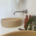 Basins Sticks & Stone Co Concrete Polished Round Basin Colour: Whitehaven Place & Palette