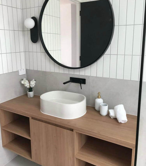 Basins Sticks & Stone Co Concrete Polished Vessel Basin Colour: Whitehaven Place & Palette