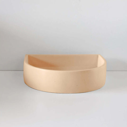 Basins Sticks & Stone Co Concrete Polished Half Moon Basin Colour: Fraser Place & Palette