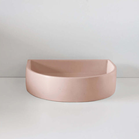 Basins Sticks & Stone Co Concrete Polished Half Moon Basin Colour: Oberon Place & Palette